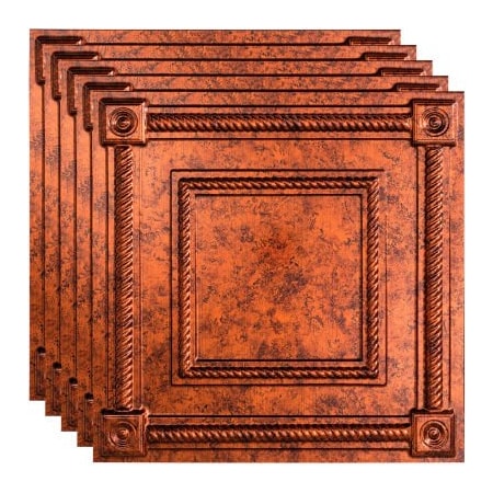 Acoustic Ceiling Products Fasade Coffer - 23-3/4" x 23-3/4" PVC Lay In Tile in Moonstone Copper - PL6118